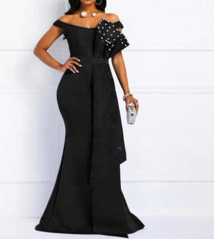 Robe de soirée élégante en maille pour demoiselle d'honneur
