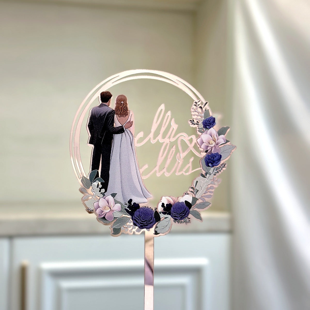 Décoration de gâteau de mariage Monsieur et Madame en acrylique