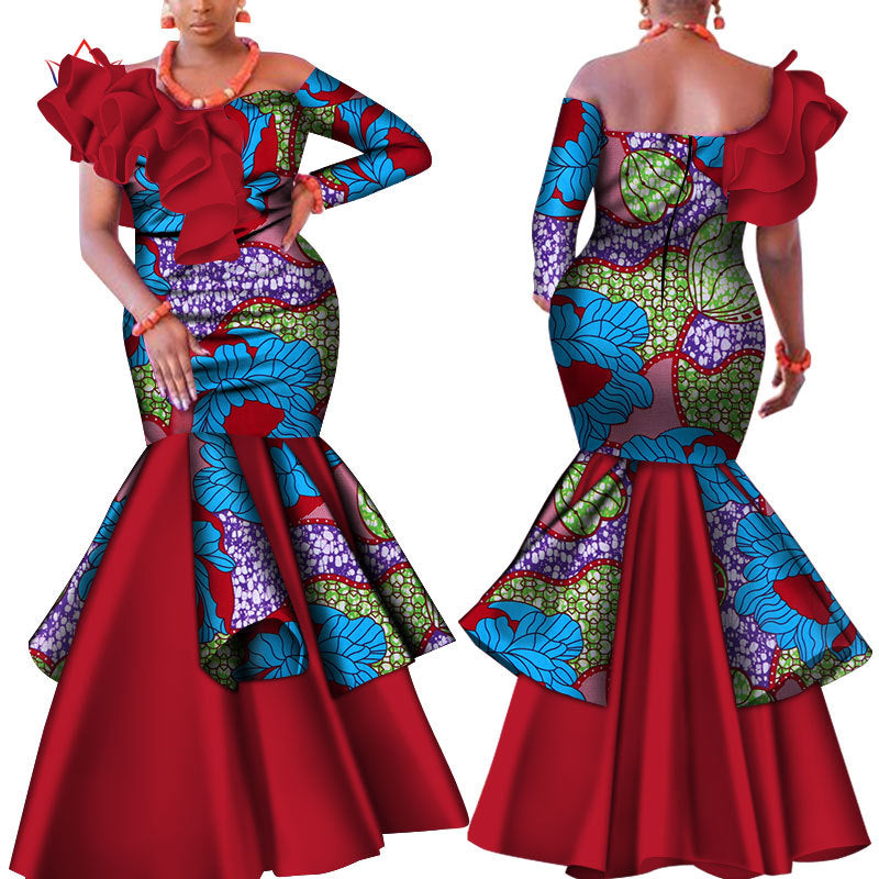 Robe longue en coton à imprimé africain | 10 styles au choix