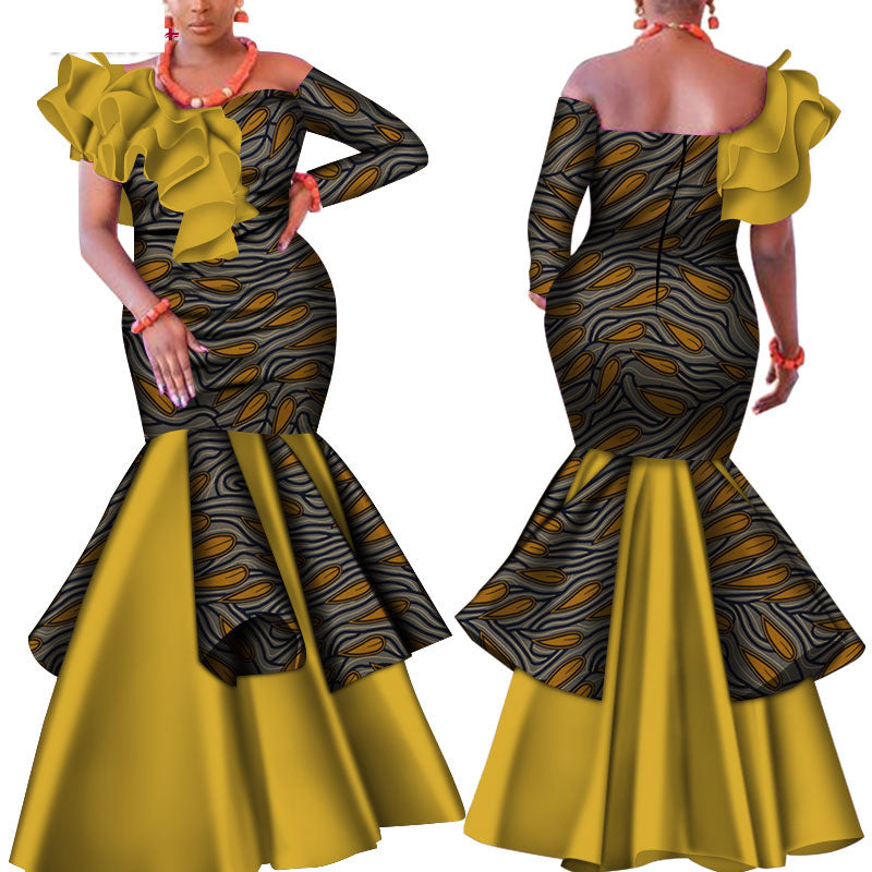 Robe longue en coton à imprimé africain | 10 styles au choix