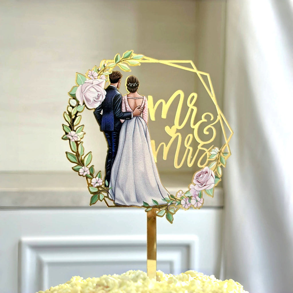 Mr & Mrs Acrylic Cake Topper | Wedding Cake Decoration