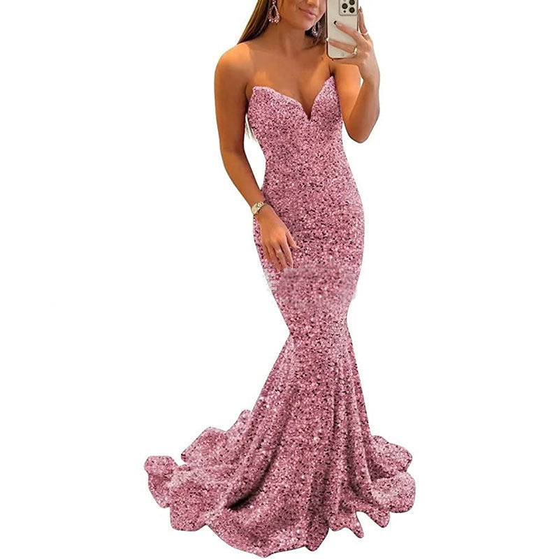 Robe de soirée à paillettes | Robe de bal ou de demoiselle d'honneur formelle
