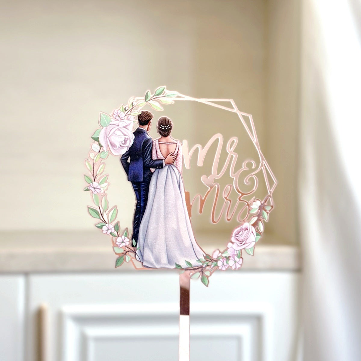 Décoration de gâteau de mariage Monsieur et Madame en acrylique