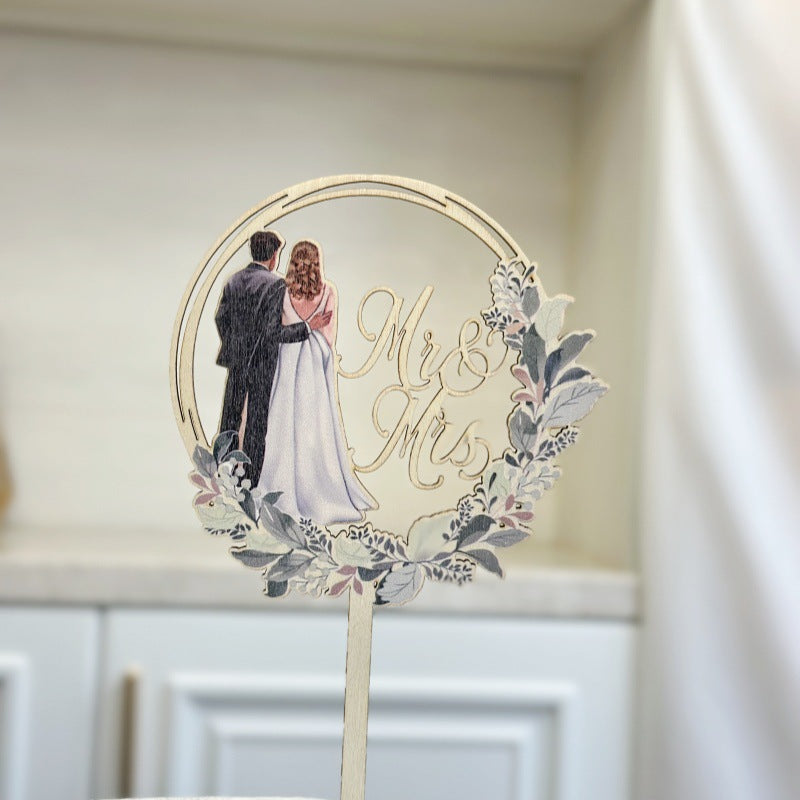Décoration de gâteau de mariage Monsieur et Madame en acrylique