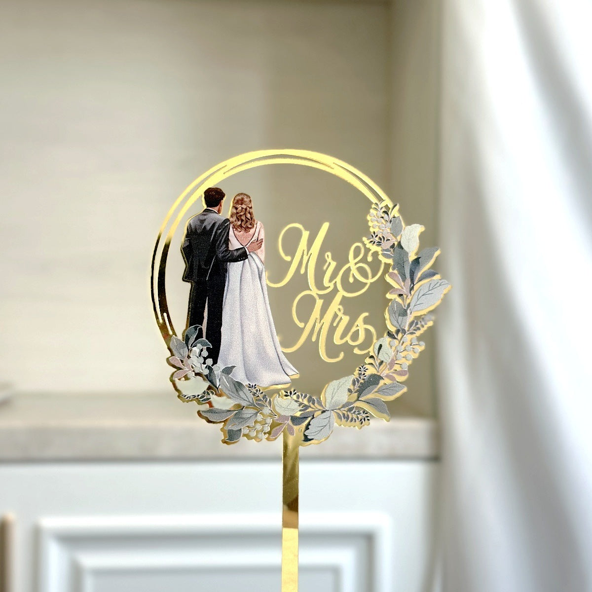 Décoration de gâteau de mariage Monsieur et Madame en acrylique