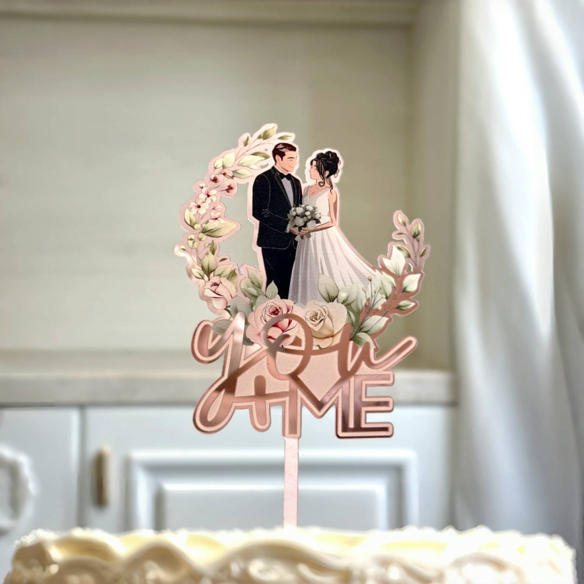 Décoration de gâteau de mariage Monsieur et Madame en acrylique