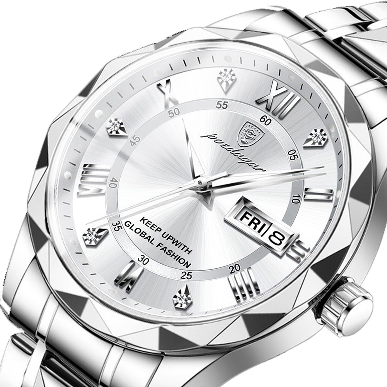 Montre Classique à Quartz pour Homme | Bracelet en Acier